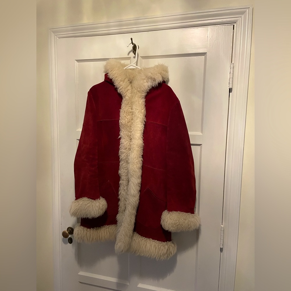 VTG Santa Claus Costume XMAS coat Leathercraft Process of America suede leather